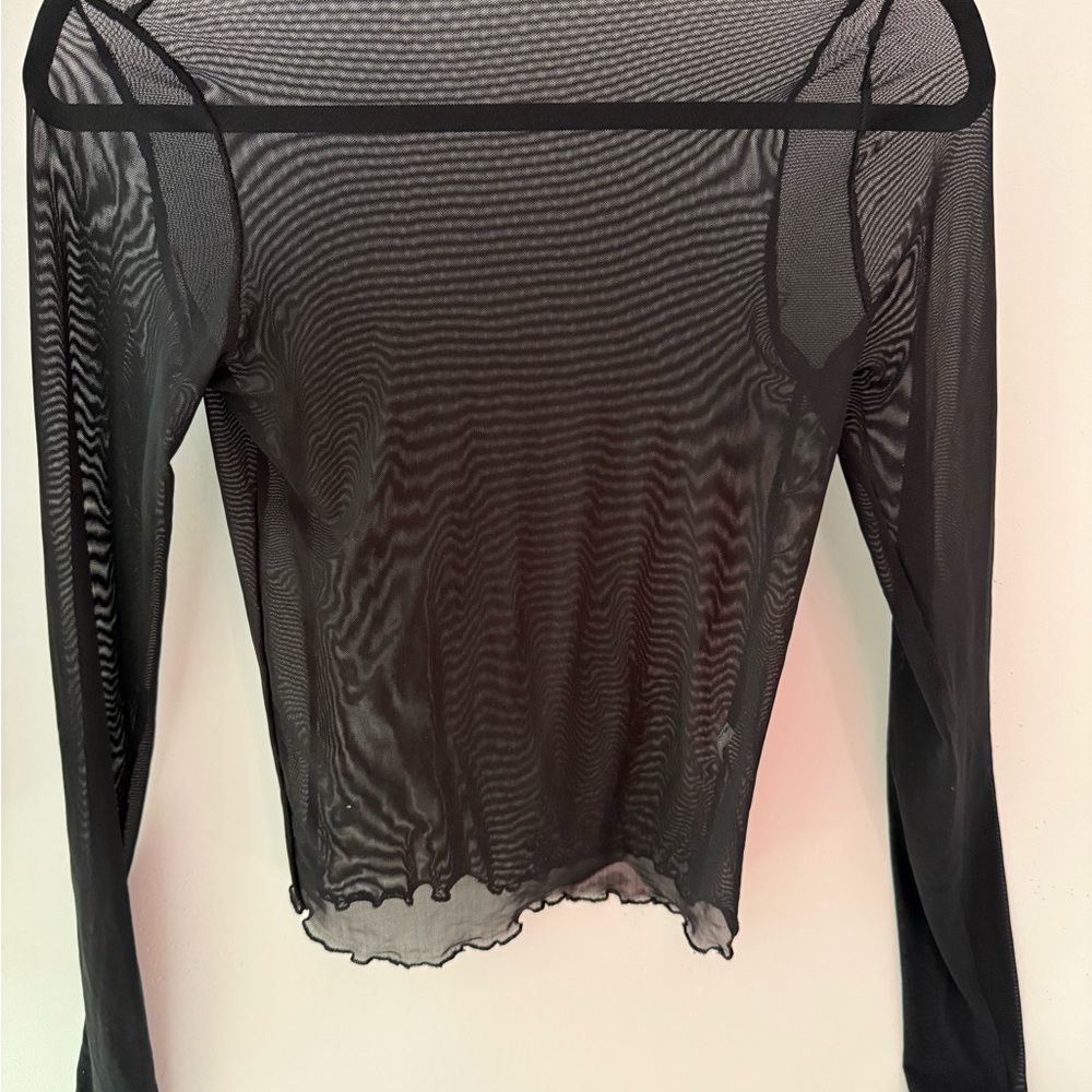 Elegant Black Sheer Women's Top